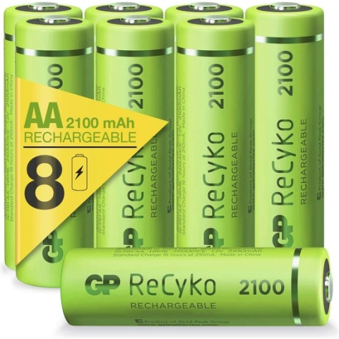 GP ReCyko Rechargeable AA batterijen - Oplaadbare batterijen AA (2100mAh) - 8 stuks
