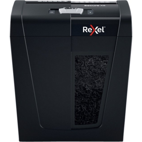 Rexel Secure X8 Stille Papierversnipperaar P-4 Snippers voor Thuis/Thuiswerken - Invoer tot 8 Vellen - Zwart
