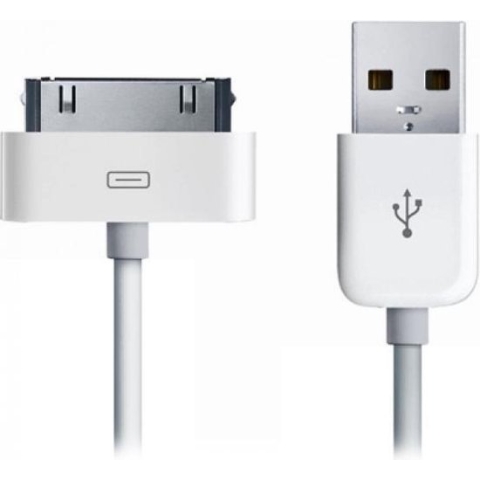 Scanpart Apple dock connector laad en datakabel 1 meter - 30-pin - Geschikt voor iPhone 3 3GS 4 4S - iPad 2 en 3 - USB 2.0 - Wit - Alternatief