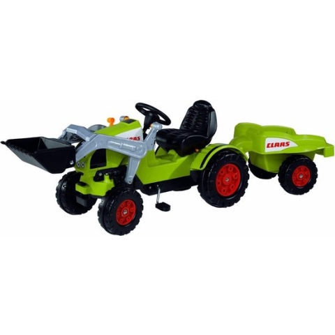 Traptractor BIG Claas Celtis met voorlader en aanhanger