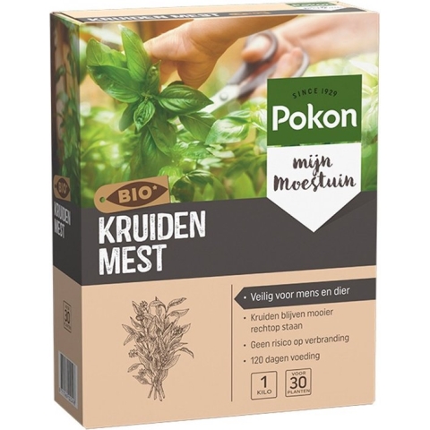 Pokon Bio Kruiden Mest - 1kg - Biologische Meststof  - Voor sterke kruidenplanten - 120 dagen voeding