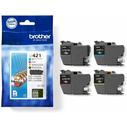 Brother LC421VAL - Inktcartridge - Zwart / Multicolor