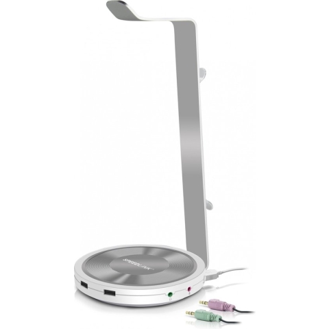 Speedlink, ESTRADO White Multifunctional Headset Stand with USB HUB - Sound Card Combination