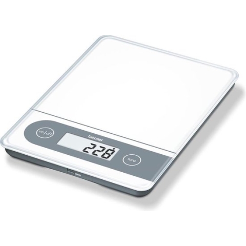 Beurer KS 59 Digitale keukenweegschaal - XXL - Tot 20 kg - Glas - Tarra - Geheugenfunctie - XL display - Incl. batterijen - 5 Jaar garantie - Wit