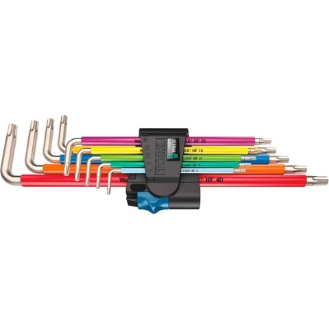 Wera 3967/9 TX SXL Multicolour HF Stainless 1 Stiftsleutelset met vasthoudfunctie - RVS - 05022689001