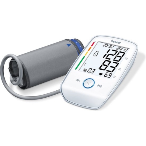 Beurer BM 45 Comfort Bloeddrukmeter bovenarm - XL verlicht display - Compact - Goedgekeurd door de Europese Hypertensie Vereniging - Klinisch gevalideerd - Hartslagmeter - Onregelmatige hartslag - 5 jaar garantie