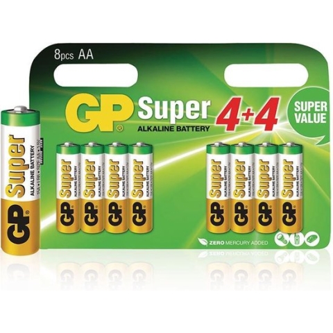 GP Super Alkaline AA batterijen - 8 stuks