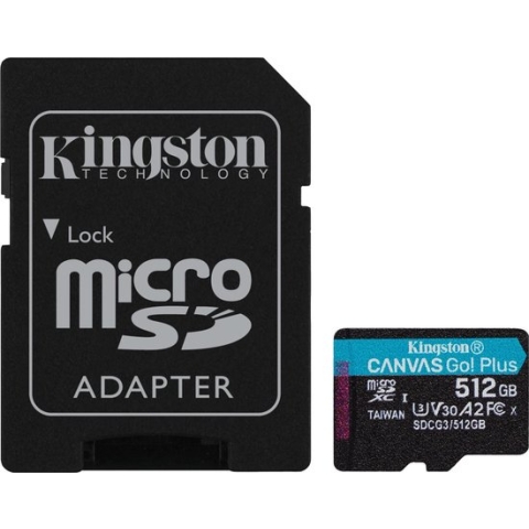 Micro SD Memory Card with Adaptor Kingston SDCG3/512GB Class 10 512 GB UHS-I