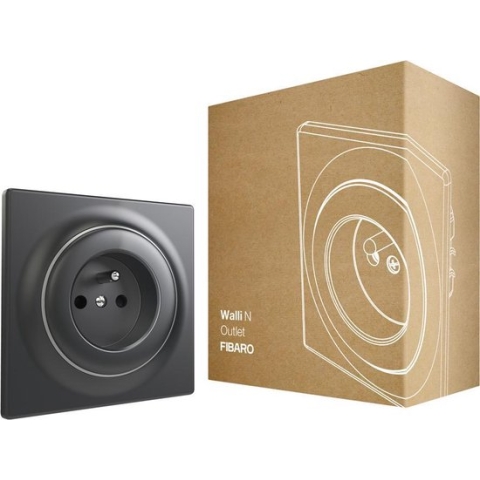FIBARO Walli N Outlet type E - Antraciet - Klassiek basiselement
