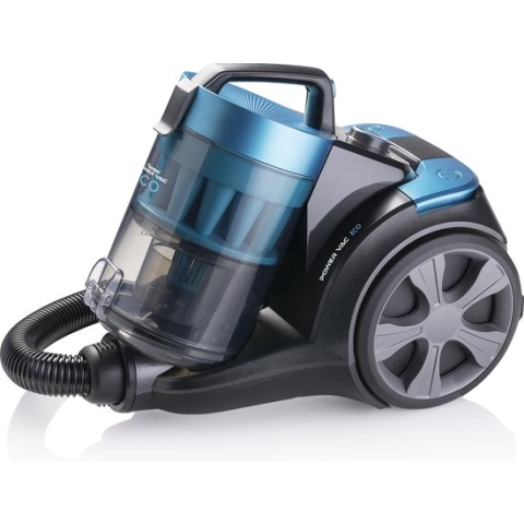 Bestron Stofzuiger zonder zak, Stofzuiger inclusief multi-cycloontechniek en HEPA 13 Filter, met traploze zuigkrachtregeling & 4-delige accessoirepakket, 9m actieradius, 700 Watt, kleur: zwart/blauw