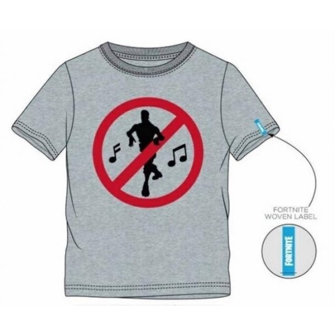 Fortnite - No Dancing Sign Grey Kids T-Shirt (Maat 164)