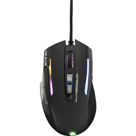 The G-Lab Kult Nitrogen Atom RGB Gaming Muis - 4800 DPI - Software - Zwart