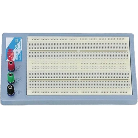 Velleman High-quality breadboard, soldeervrij, 1680 contacten, compatibel met Arduino, ABS, grijs