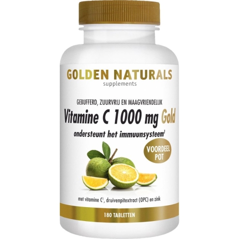 Golden Naturals Vitamine C 1000mg Gold (180 veganistische tabletten)