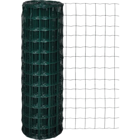 vidaXL-Euro-hek-25x1,2-m-staal-groen