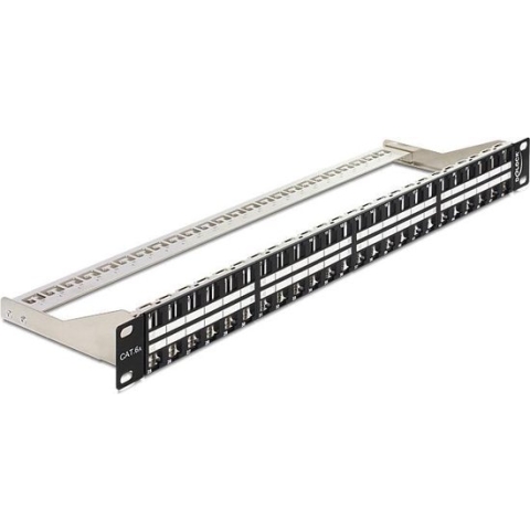 Patchpanel Delock 1HE 48 Keystone Ports met Schiene