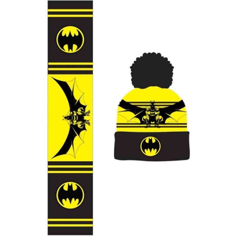 DC Comics Batman Muts & Sjaal Set Giftset (Beanie & Sjaal) Geel