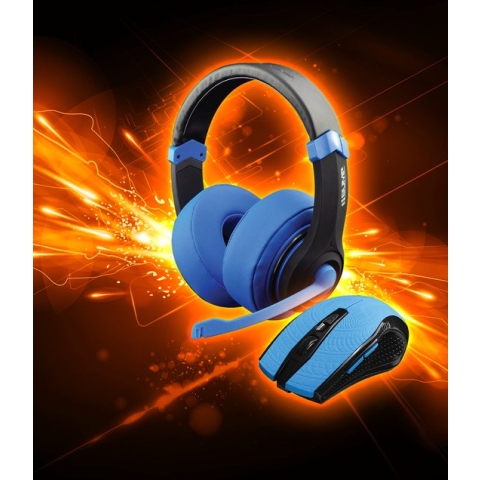 Dragonwar Comboset - 2in1 Gaming Headset + Gaming Muis - Blauwe Editie