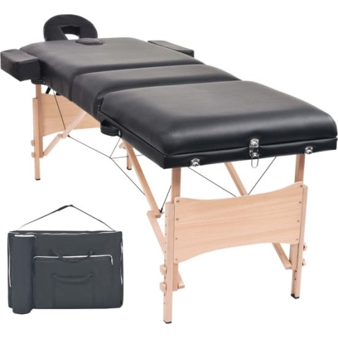 vidaXL-Massagetafel-inklapbaar-3-zones-10-cm-dik-zwart
