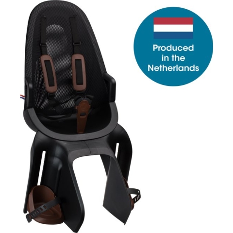 Qibbel Air Fietsstoeltje Achter Bagagedrager bevestiging - Zwart/Bruin