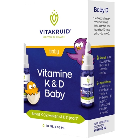 Vitakruid Baby Vitamine K & D 2x 10 ml