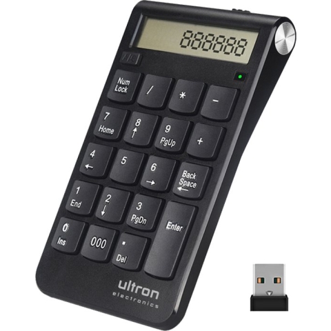 Ultron UN-2 - Wireless Numpad en Rekenmachine in een - oplaadbaar - USB 2.4GHz dongle - zwart