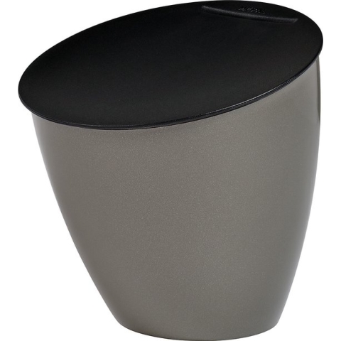 Mepal Calypso afvalbakje – 2,2 liter – Afvalbakje aanrecht met deksel – Titanium