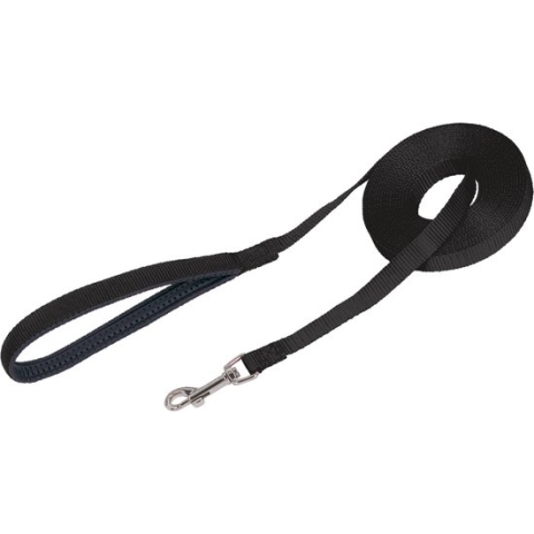 Nobby 5 meter Sleeplijn plat Nylon Zwart