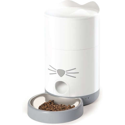 Catit Automatische Voerbak - Voerautomaat - Katten en Honden - 19x19x34 cm - Wit
