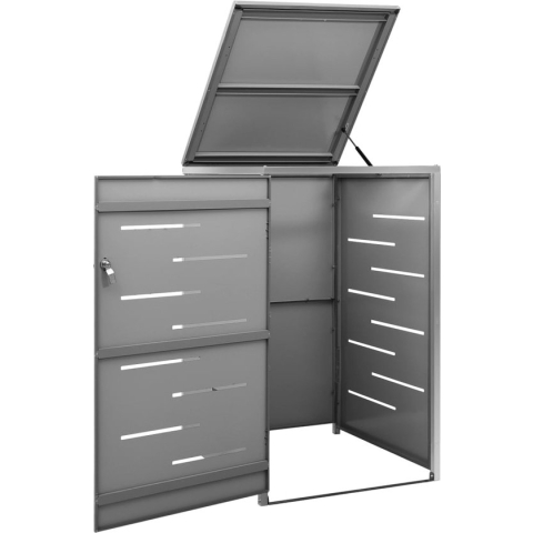 vidaXL-Containerberging-driedubbel-207x77,5x112,5-cm-roestvrij-staal