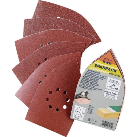 KWB schuurschijf 107 x 175 mm - Assorti - Klittenbandhechting - 493470 - 12 stuks
