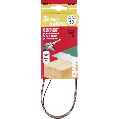 KWB - Schuurbanden - 3 stuks - 13x457mm Korrel K40