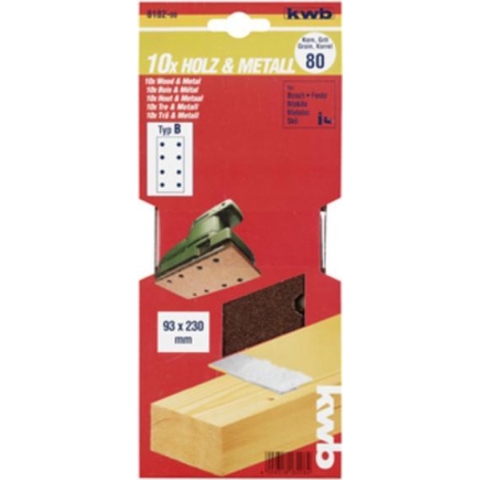 KWB schuurstrook 93 x 230 mm - Korrel 120 - 818212 - 10 stuks