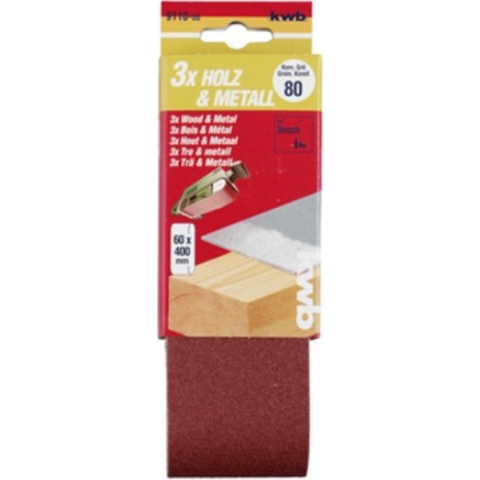 KWB schuurband 60 x 400 mm - Korrel 60 - 911006 - 3 stuks