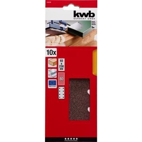 KWB schuurstrook 93 x 230 mm - Korrel 80 - 818208 - 10 stuks