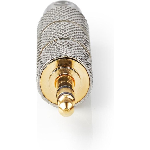 Stereo-Audioadapter - 3,5 mm Male - 6,35 mm Female - Verguld - Recht - Metaal - Goud / Metaal - 1 Stuks - Cover Window Box