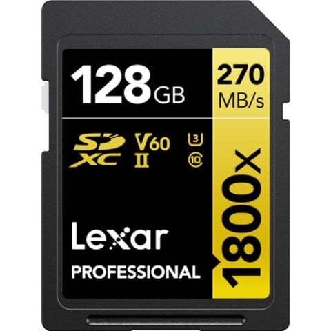 Lexar Professional SDXC 128GB BL 1800X UHS-II V60 Gold