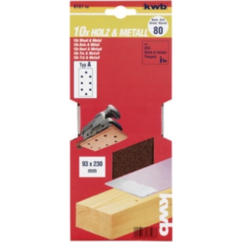 KWB schuurstrook 93 x 230 mm - Korrel 80 - 818108 - 10 stuks
