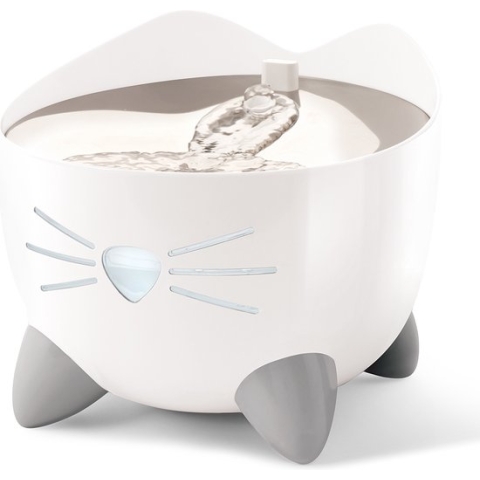 Pixie Drinkfontein kat en hond - Kattenfontein - Waterdispenser - Waterfontein - 20x20x17 cm -Wit
