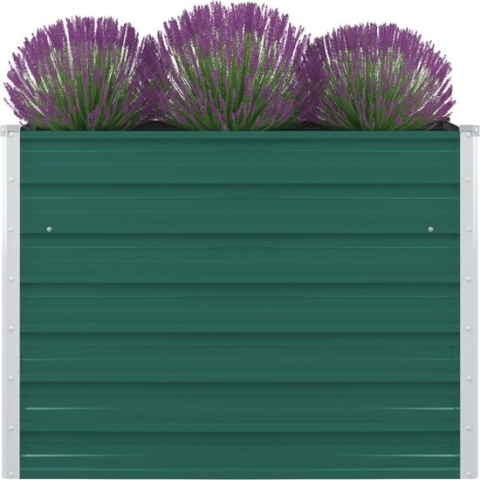 vidaXL-Plantenbak-verhoogd-100x100x77-cm-gegalvaniseerd-staal-groen