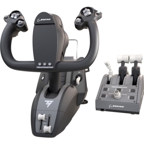 Thrustmaster TCA Yoke Pack Boeing Edition - Officiële Boeing Licentie voor Xbox Series X|S / Xbox One / PC - Bundle Yoke en Throttle-Quadrant-Systeem - Replica's met Officiële Licentie van Boeing - 100% Metalen Frame - Autopilot-Functie - Xbox en PC