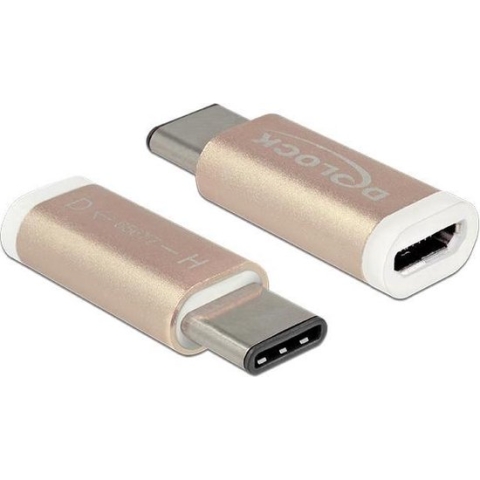 OKS USB-C (m) - USB Micro B (v) adapter - USB2.0 / goud