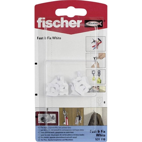 Fischer wandhaken Fast & Fix White K 8 stuks