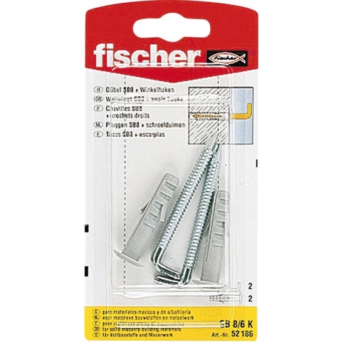 Fischer Muurplug/Duim SB 8/6 K - 2 Stuks