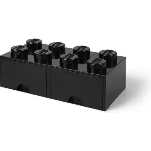 Lego - Opbergbox met 2 Lades Brick 8 - Polypropyleen - Zwart
