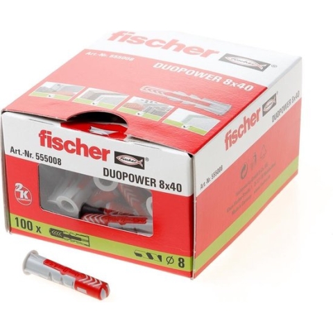 Fischer DUOPOWER plug 8x40 100 st zonder schroef
