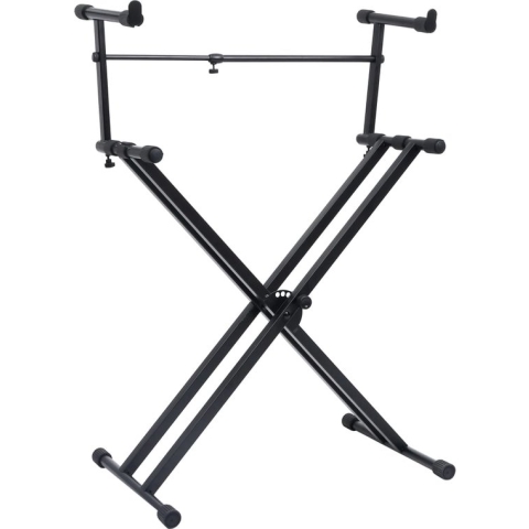 vidaXL-Keyboardstandaard-X-frame-dubbel-versterkt-zwart