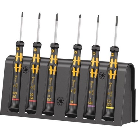 Wera 1550/6 ESD Schroevendraaierset ESD 6-delig Plat, Kruiskop Phillips, Torx plus, Microstix