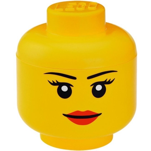 Opbergbox Iconic Hoofd Girl 16 cm, Geel - LEGO
