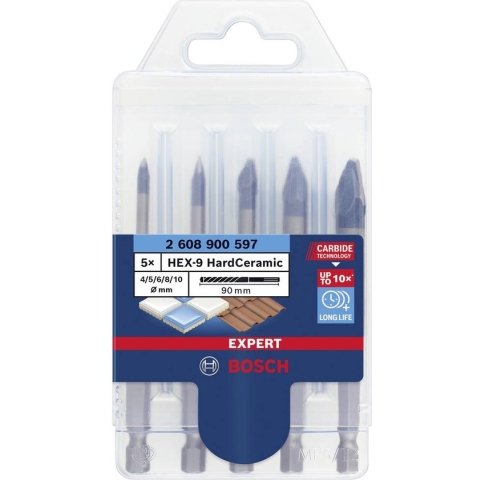 Bosch Expert HEX-9 HardCeramic Tegelboor - 5-delige tegelborenset